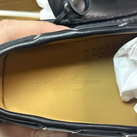 Ralph Lauren Purple Label Harold Tassel Loafer Men 8 Black Leather Shoes NIB main image 3